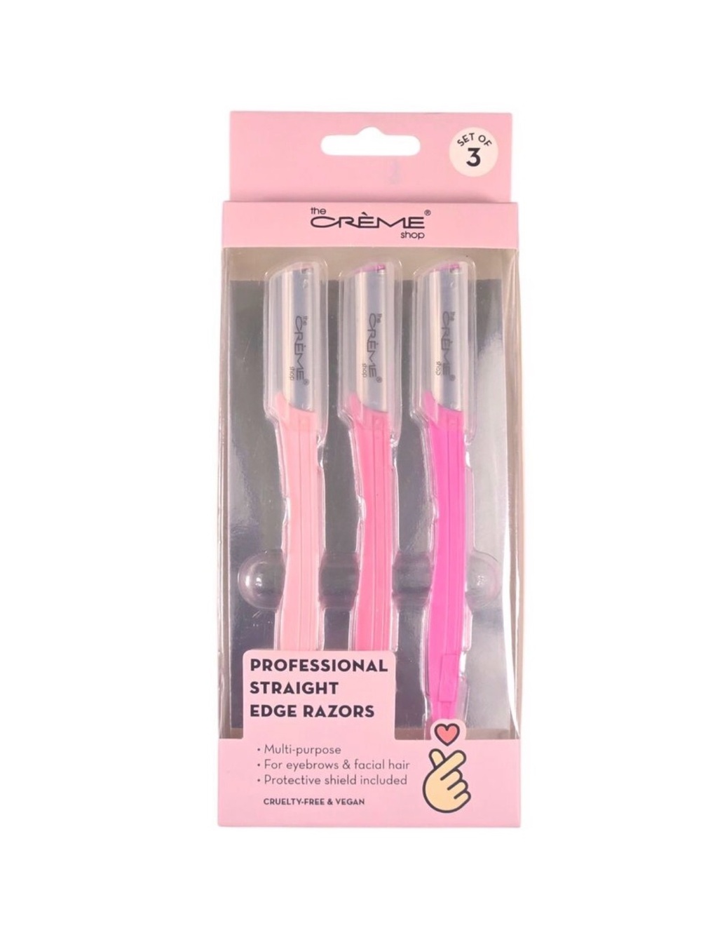 💕BRAND NEW💕 The Crème Shop Pink Professional Straight Edge Razors - Set of 3
